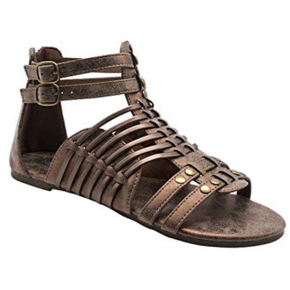 Pierre Dumas Bronze Gladiator Sandals - Picture 1 of 3